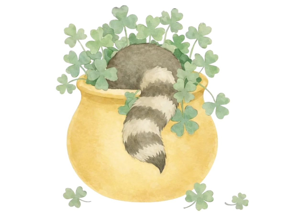 Decorative pot with clovers